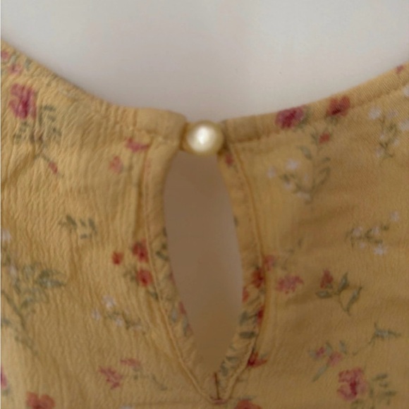 Pink Rose Women’s Floral Yellow Top, Small - Picture 8 of 12